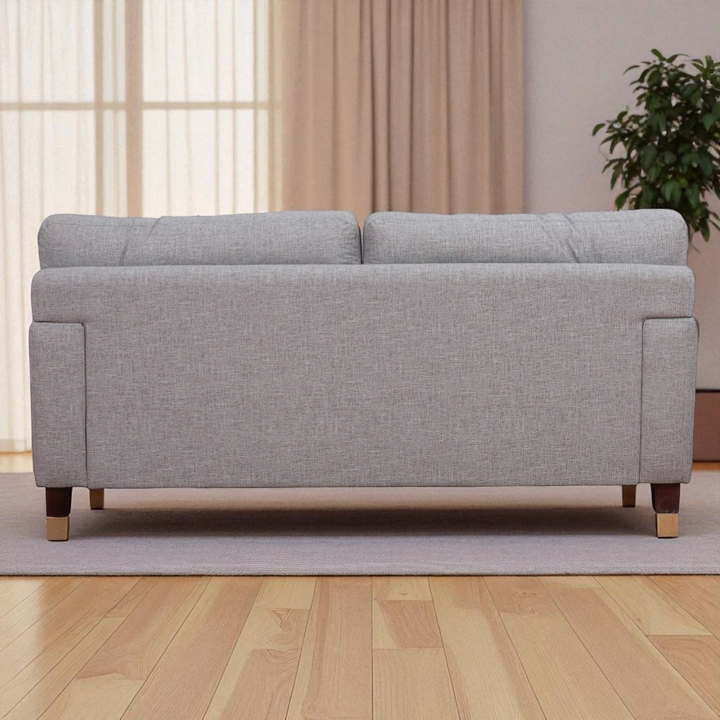 Sofá Francfort de 3 Cuerpos - Cuero Sintético Benevento Gris