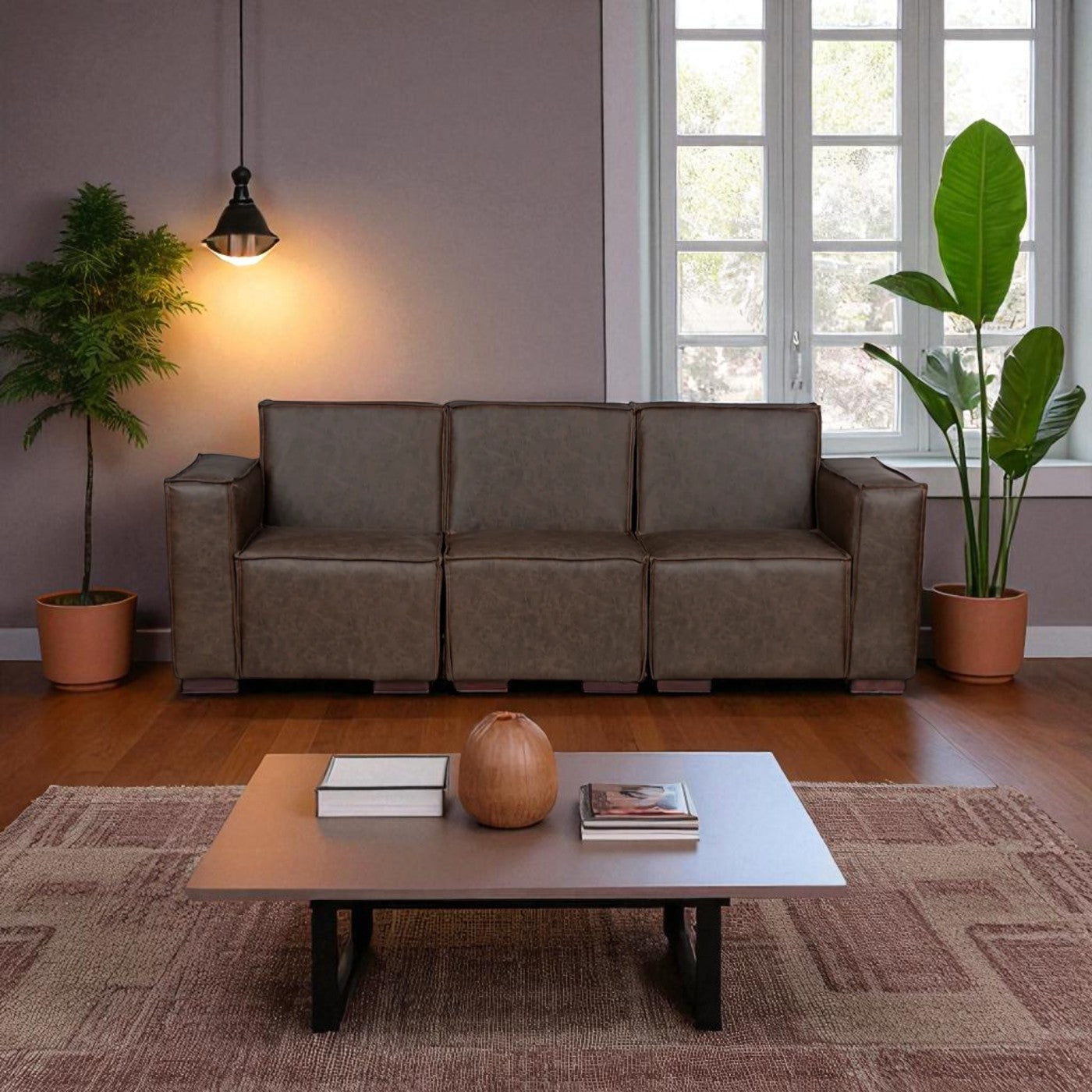 Sofá Modular Fortaleza 3 Cuerpos de Cuero Reconstituido