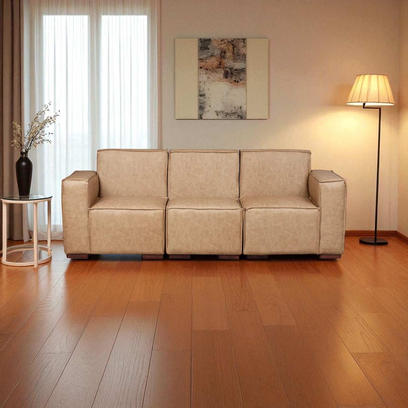 Sofá Modular Fortaleza 3 Cuerpos de Cuero Reconstituido