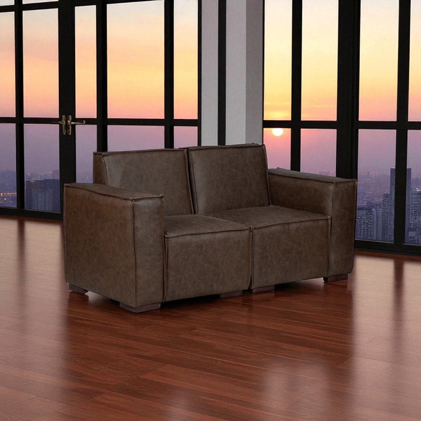 Sofá Modular Fortaleza 2 Cuerpos de Cuero Reconstituido