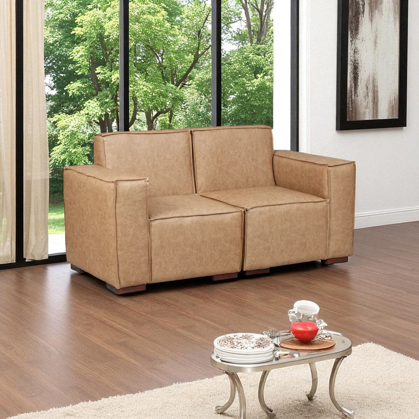 Sofá Modular Fortaleza 2 Cuerpos de Cuero Reconstituido