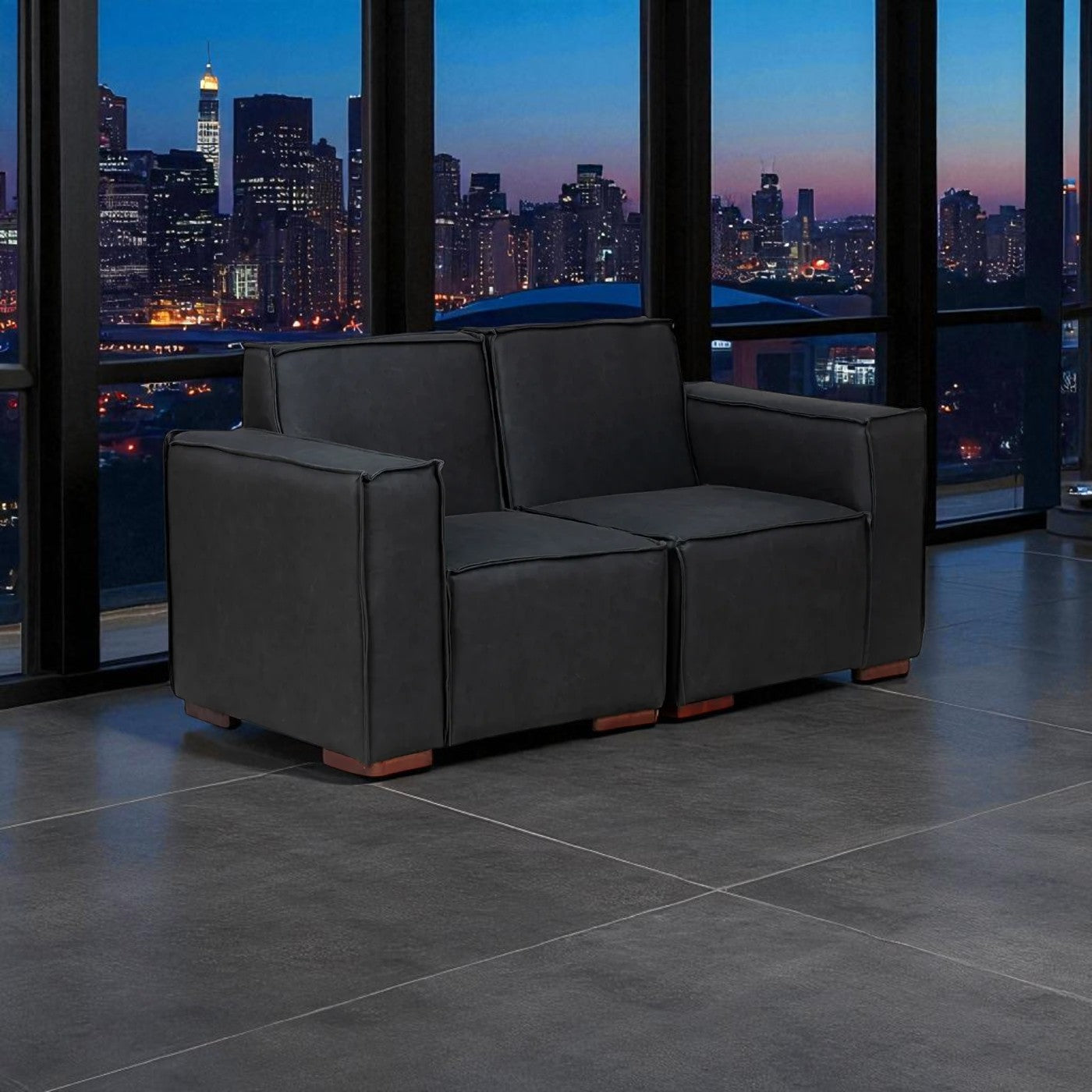 Sofá Modular Fortaleza 2 Cuerpos de Cuero Reconstituido