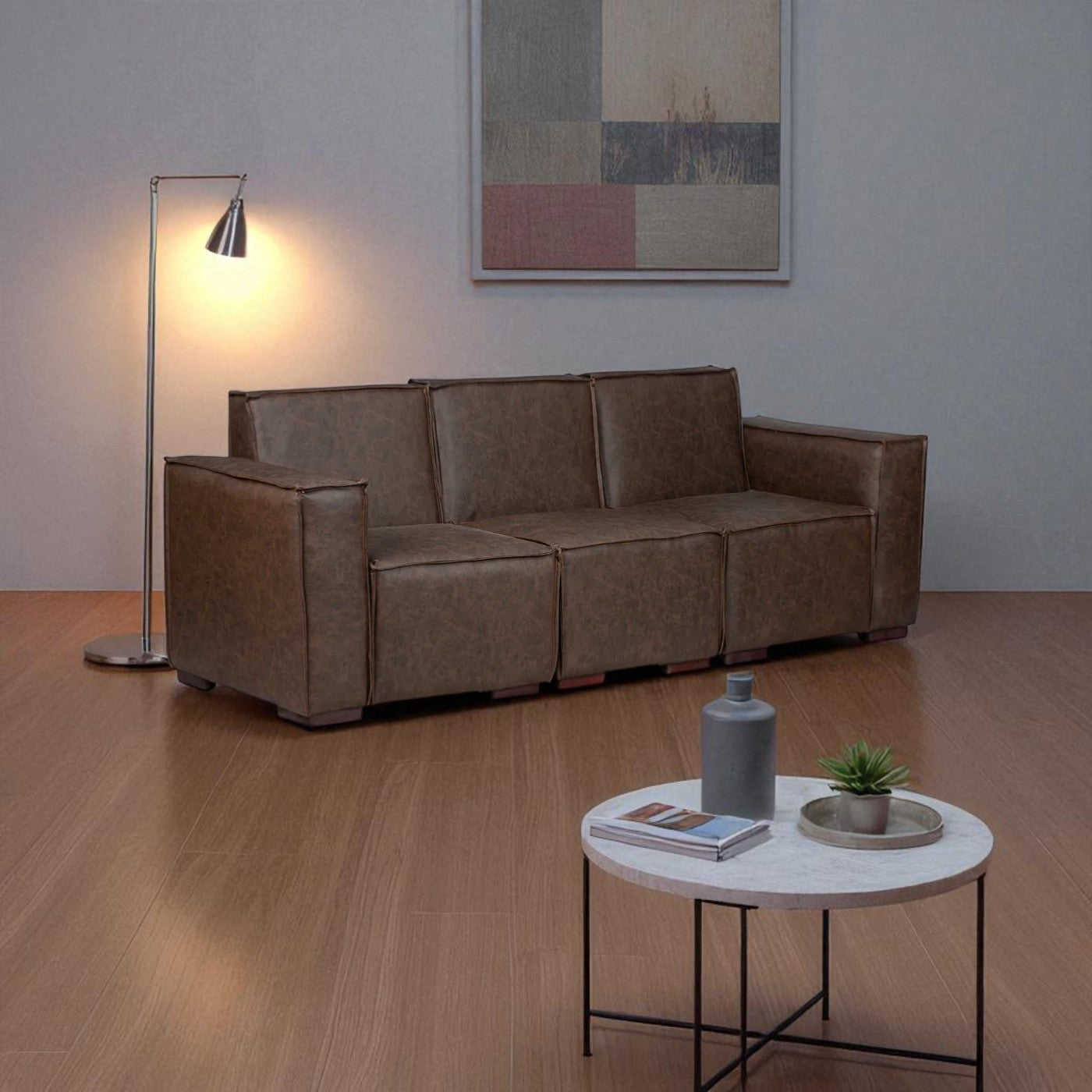 Sofá Modular Fortaleza 3 Cuerpos - Cuero Reconstituido