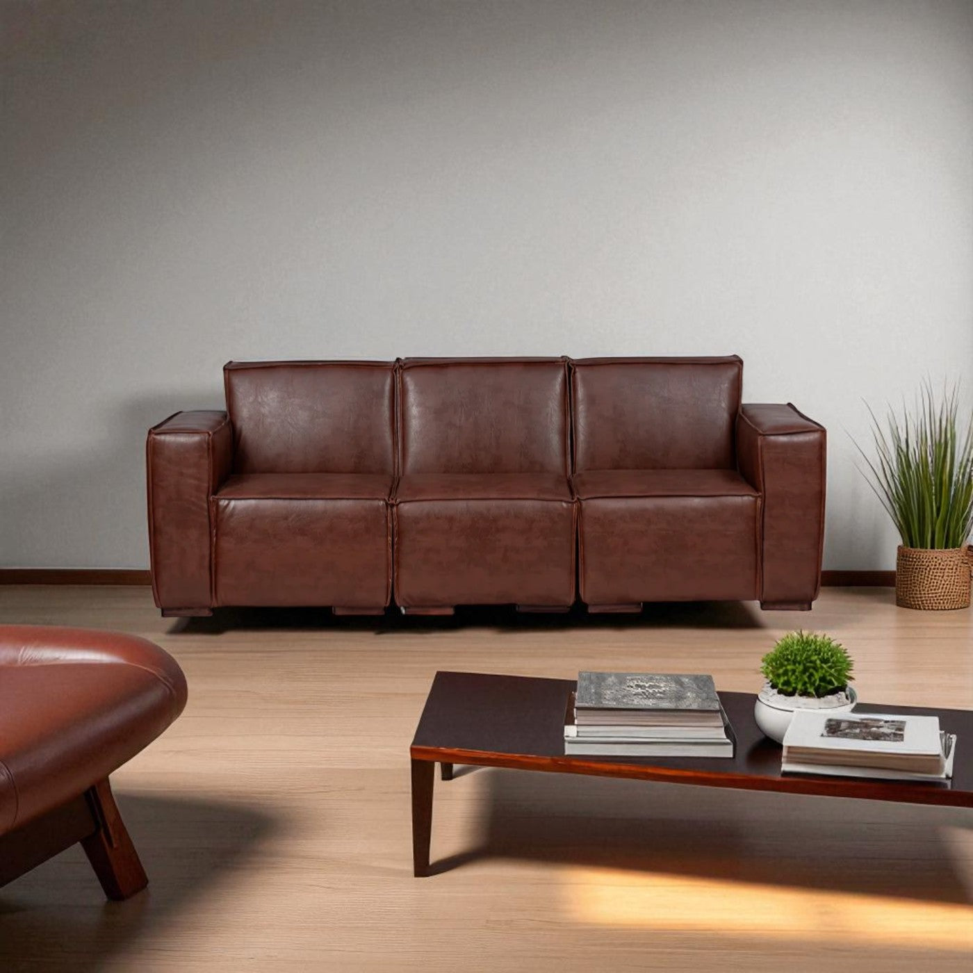 Sofá Modular Fortaleza 3 Cuerpos de Cuero Reconstituido