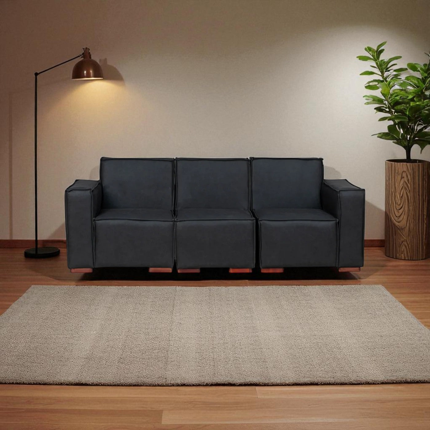 Sofá Modular Fortaleza 3 Cuerpos de Cuero Reconstituido