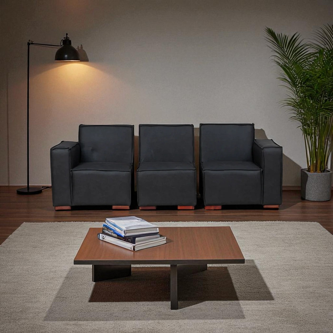 Sofá Modular Fortaleza 3 Cuerpos de Cuero Reconstituido