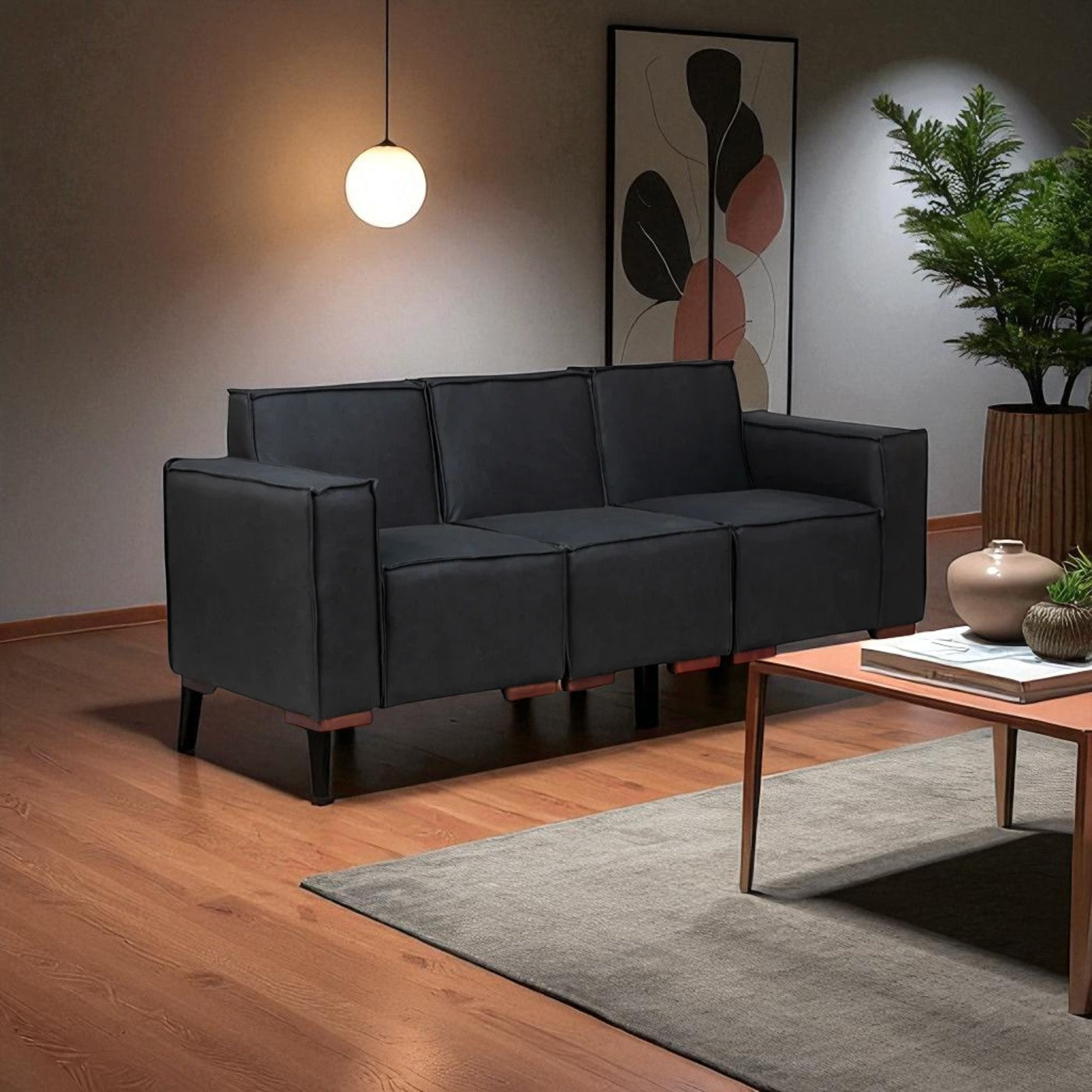 Sofá Modular Fortaleza 3 Cuerpos de Cuero Reconstituido