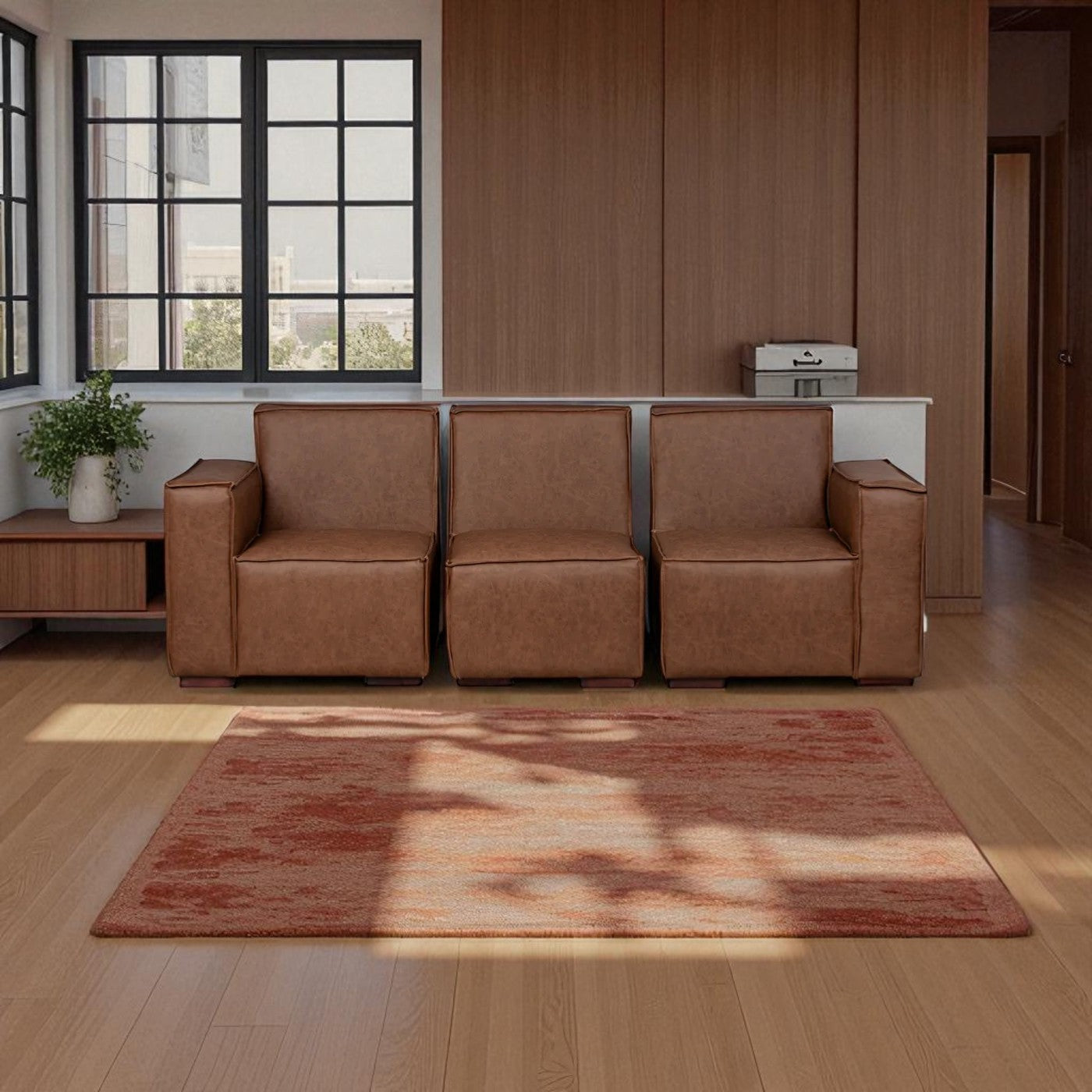 Sofá Modular Fortaleza 3 Cuerpos de Cuero Reconstituido