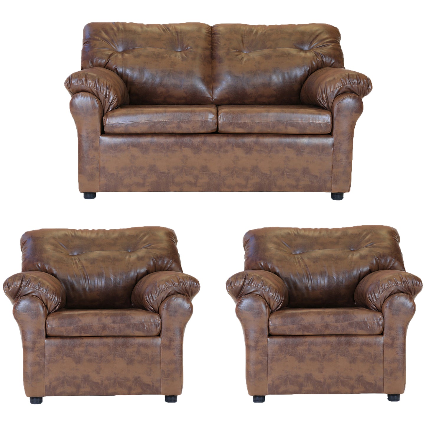 Juego de Living Madrid 2-1-1 - Cuero Sintético PU