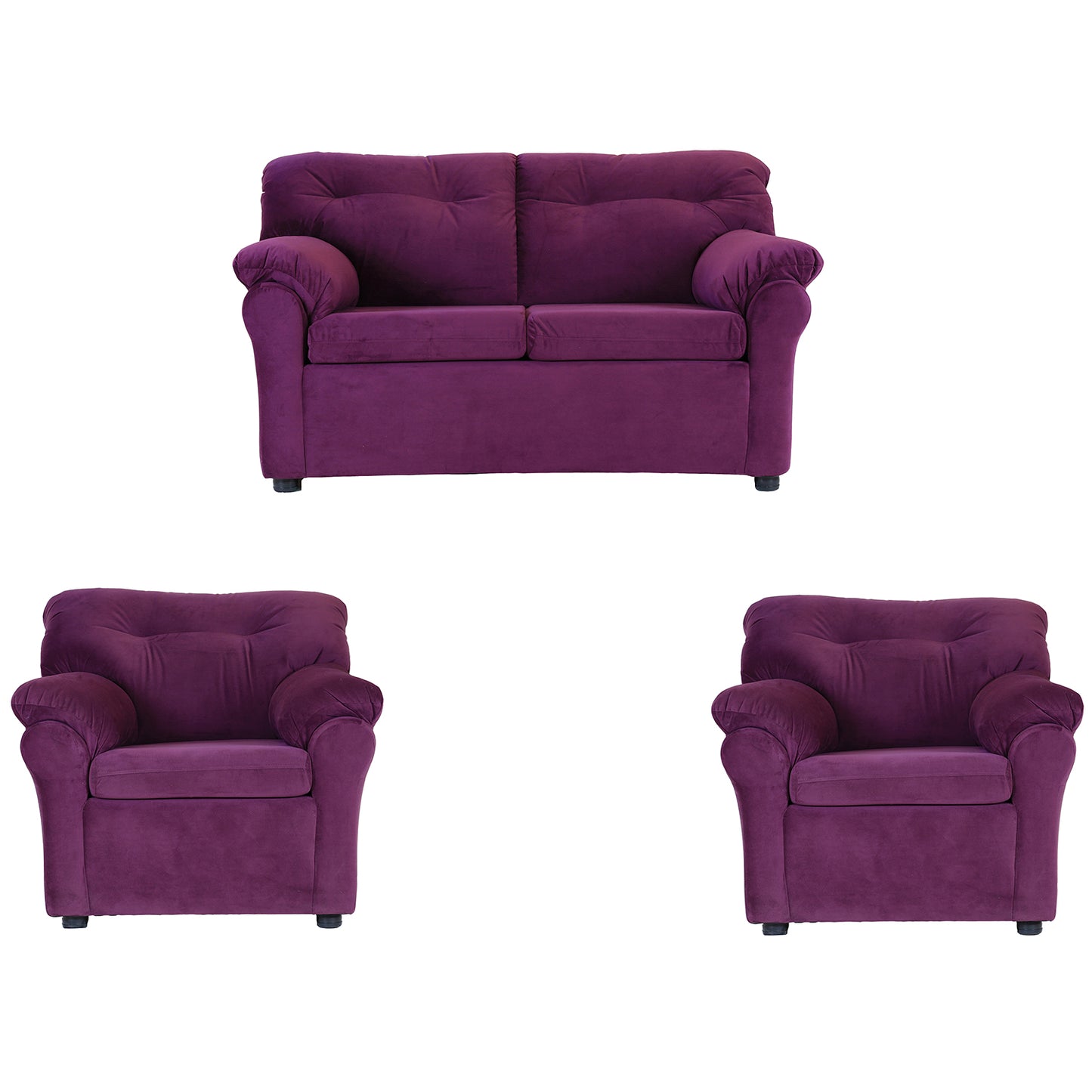 Juego de Living Madrid 2-1-1 - Felpa