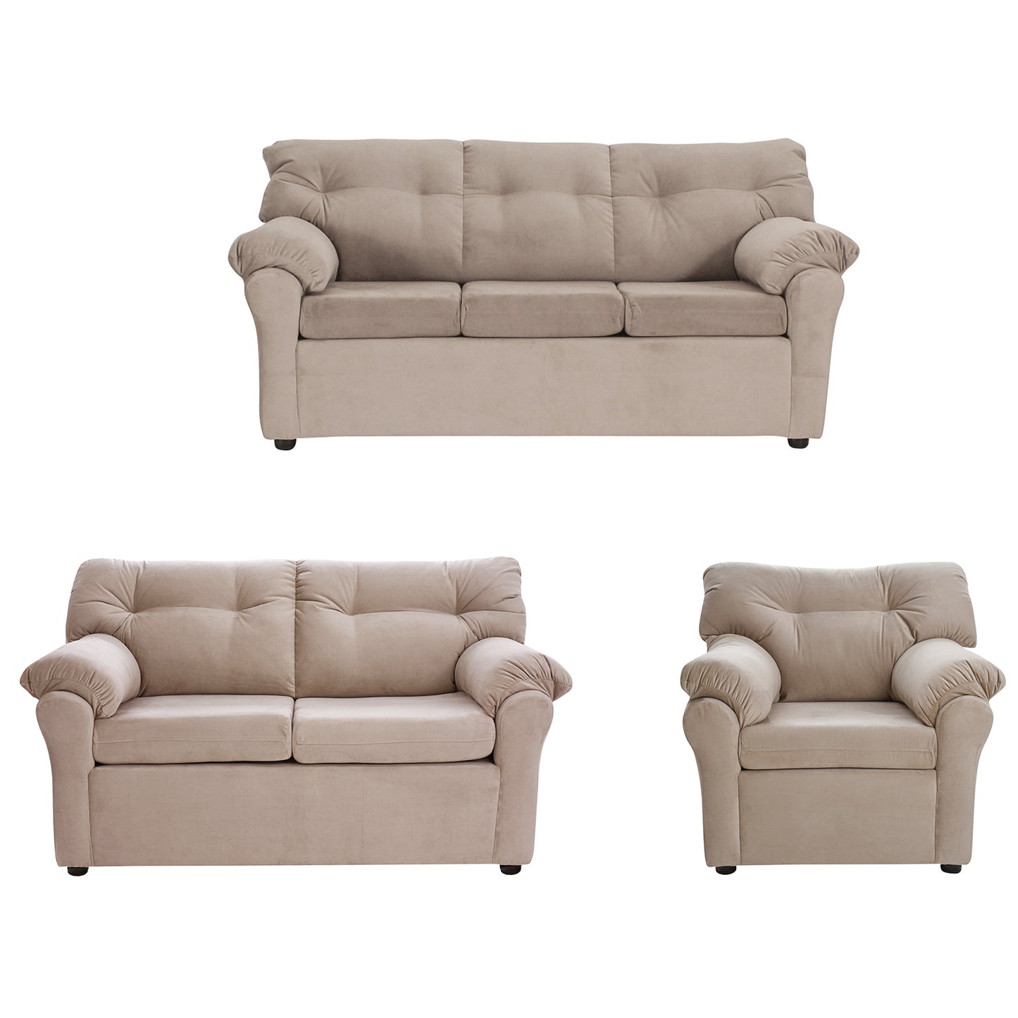 Juego De Living 3-2-1 Madrid - Felpa