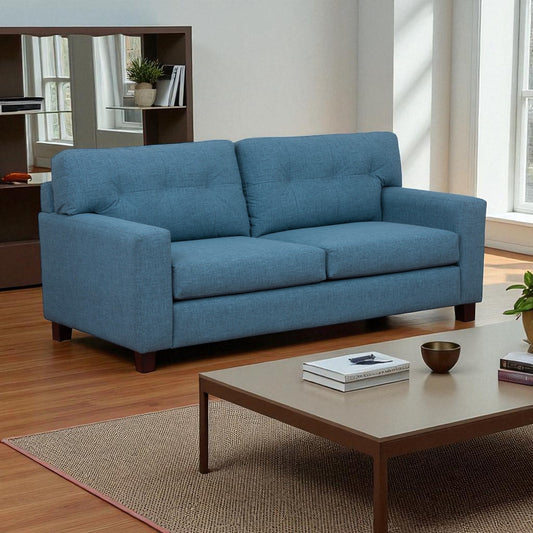 Sofá Francfort de 3 Cuerpos - Cuero Sintético Benevento - Azul Petróleo