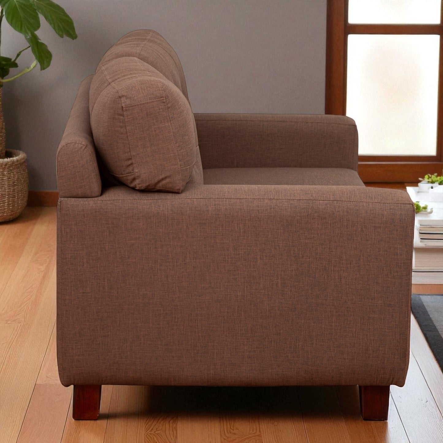 Sofá Francfort de 3 Cuerpos - Cuero Sintético Benevento Café