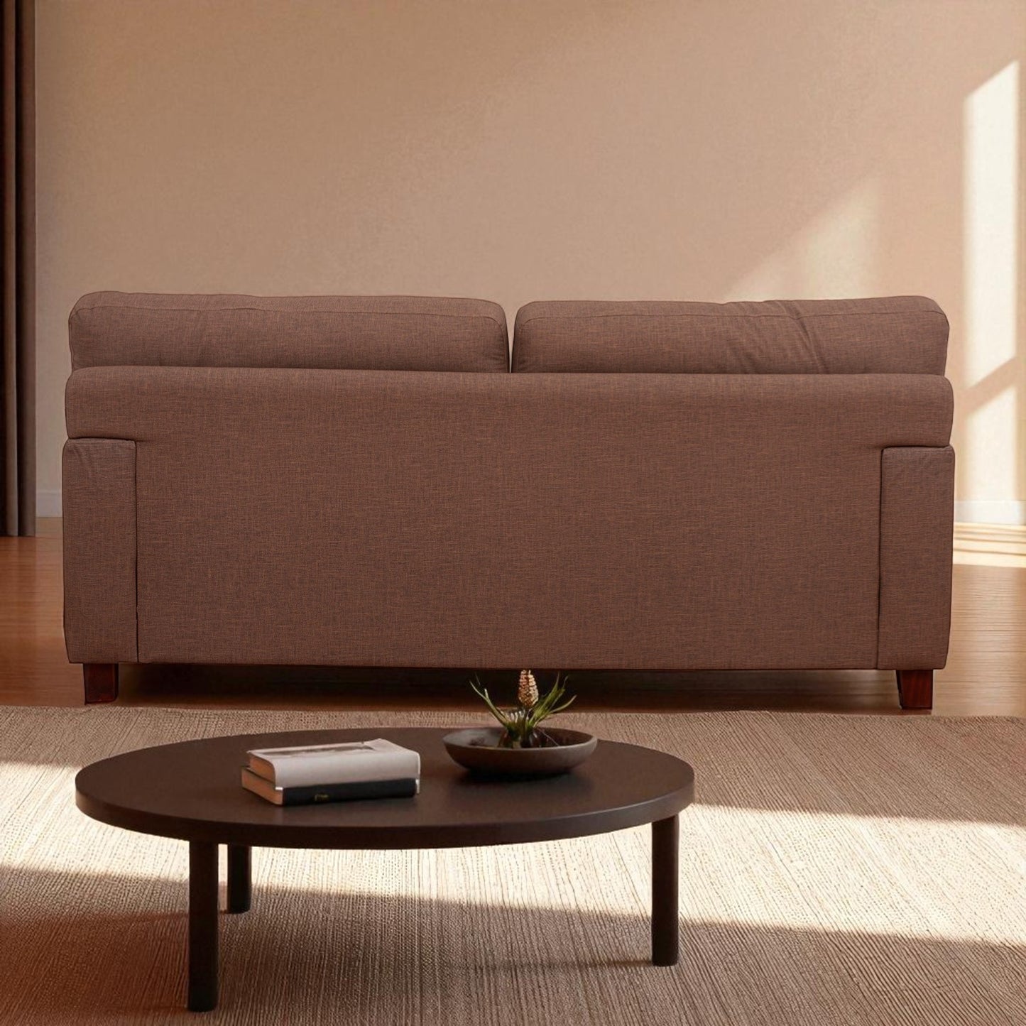 Sofá Francfort de 3 Cuerpos - Cuero Sintético Benevento Café