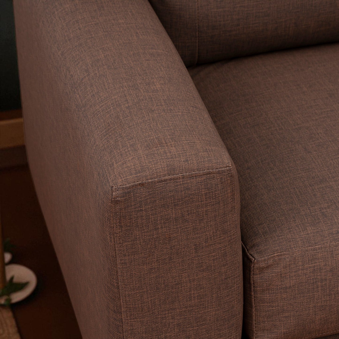 Sofá Francfort de 3 Cuerpos - Cuero Sintético Benevento Café