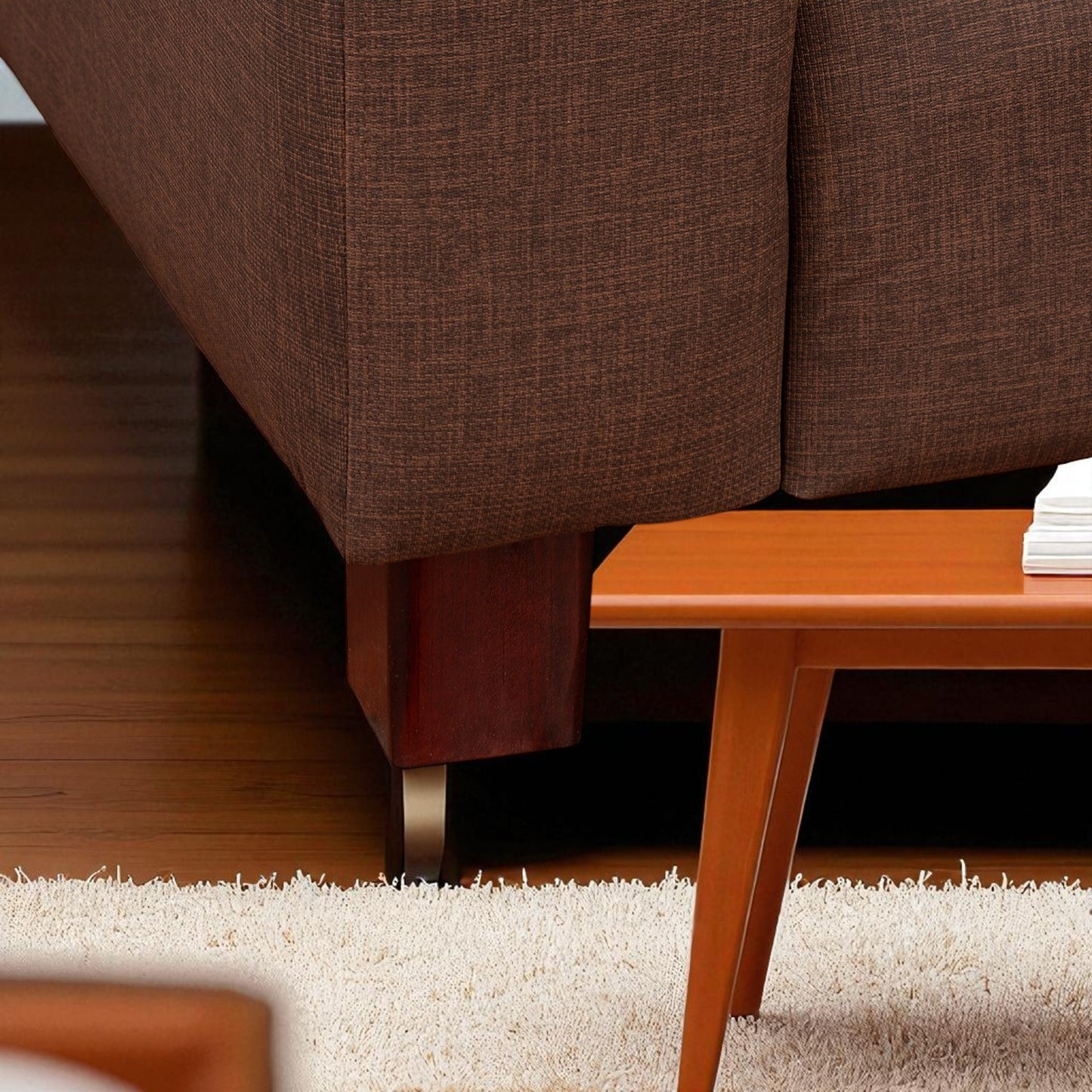 Sofá Francfort de 3 Cuerpos - Cuero Sintético Benevento Café