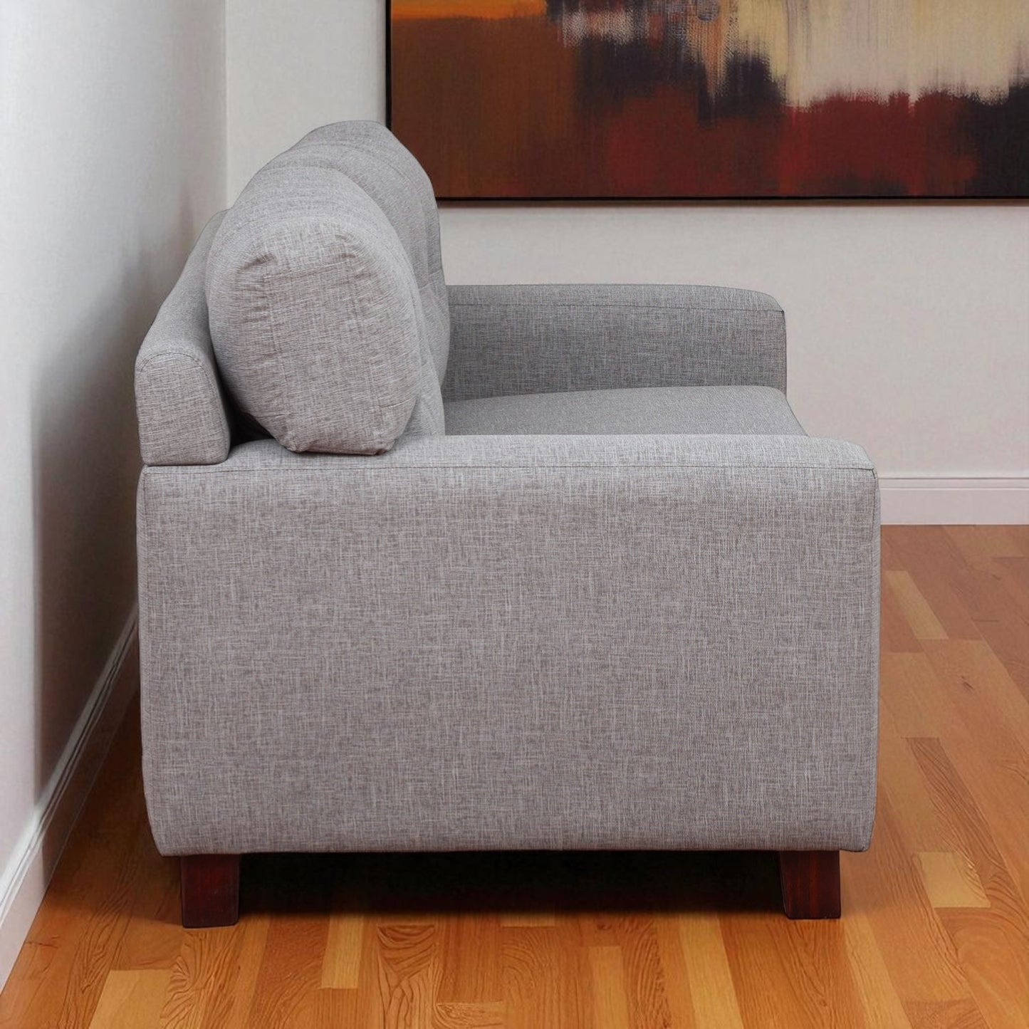 Sofá Francfort de 3 Cuerpos - Cuero Sintético Benevento Gris