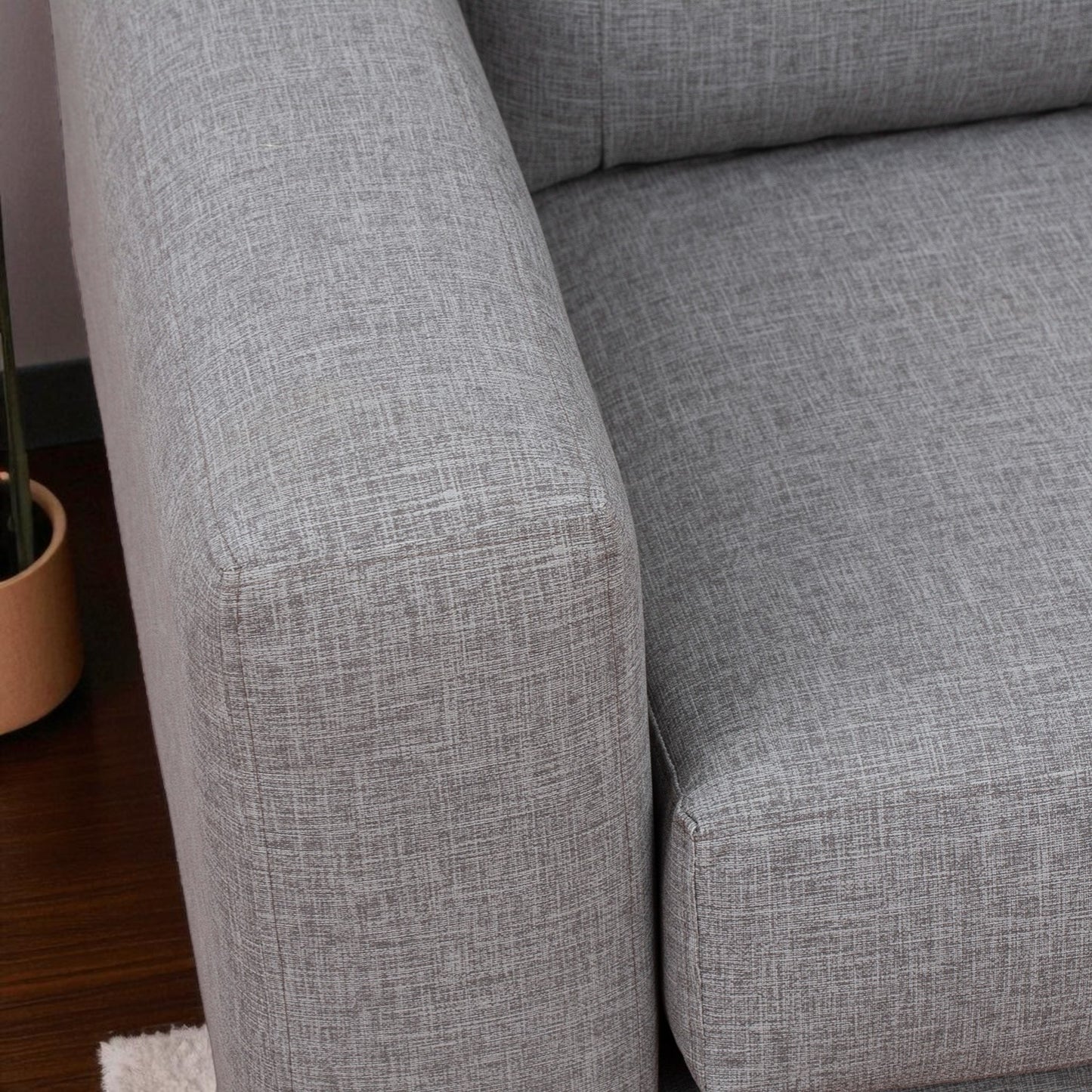 Sofá Francfort de 3 Cuerpos - Cuero Sintético Benevento Gris