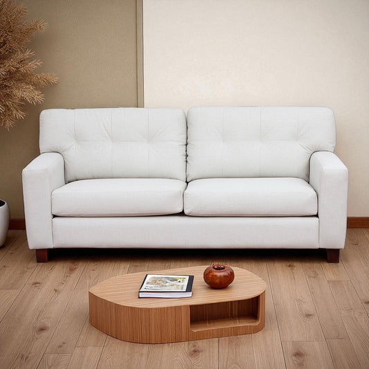 Sofá Francfort de 3 Cuerpos - Cuero Sintético Benevento Perla