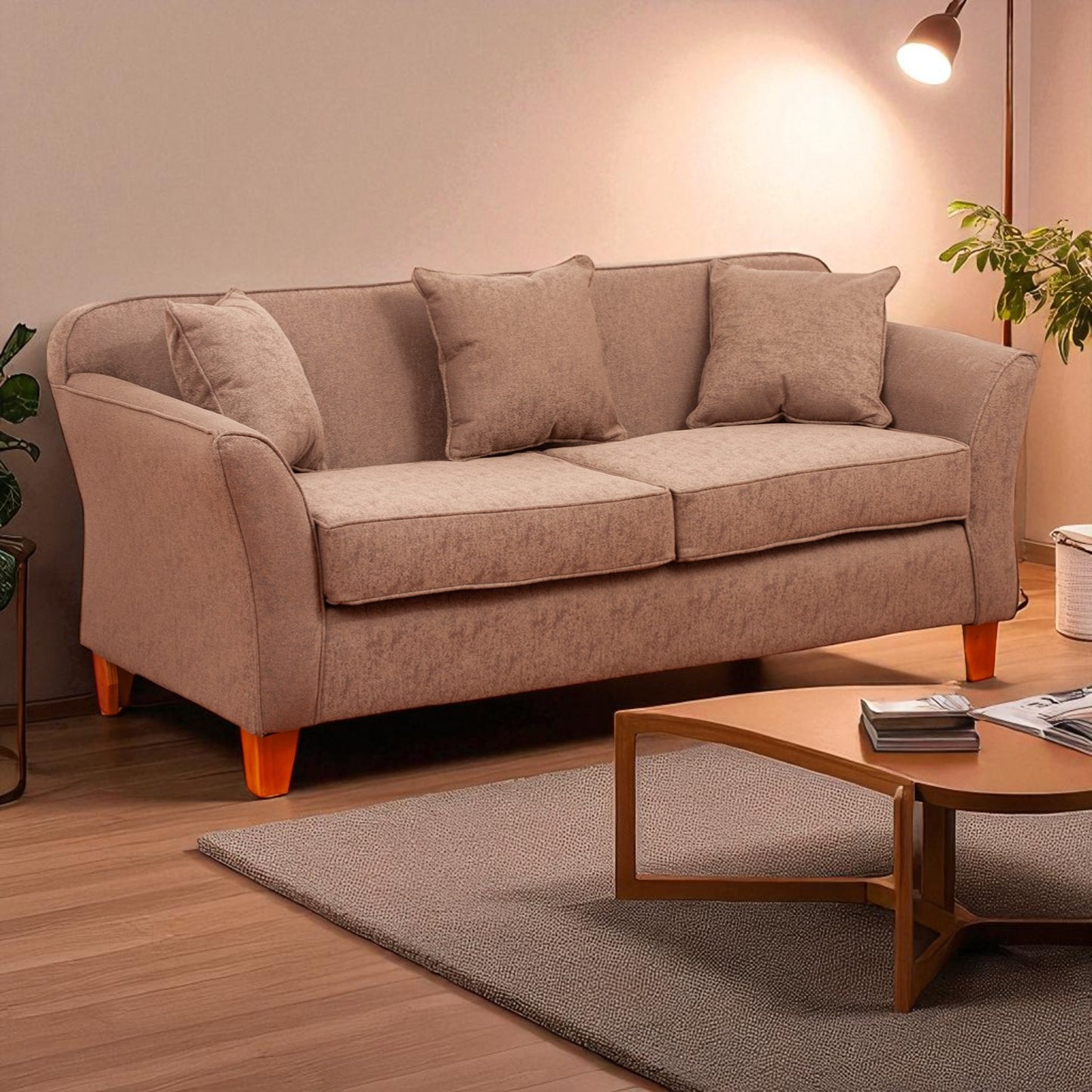 Sofá Ivannia 3 Cuerpos - Tela Lino Sidelli